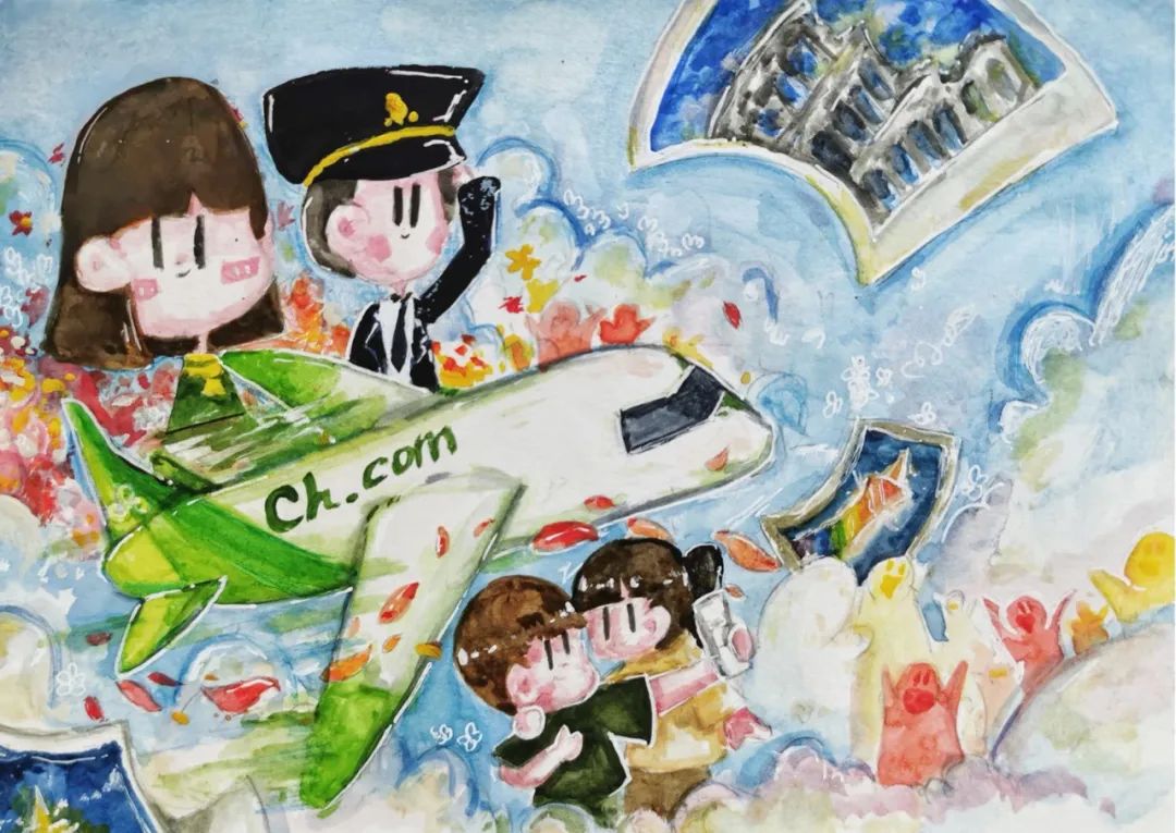 童心飞扬畅想未来2022春秋航空微笑年儿童绘画比赛