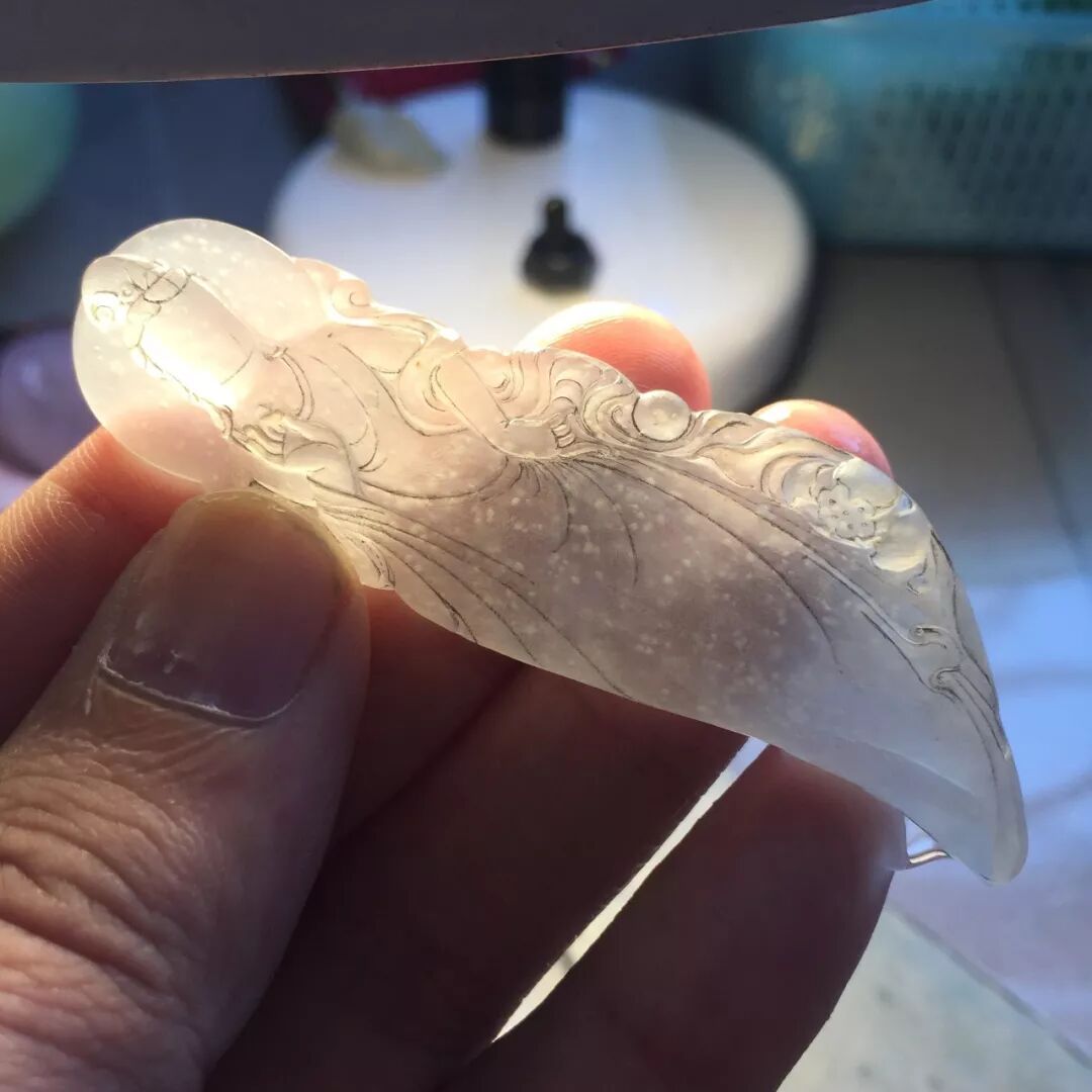 分享一块价值15万的玻璃种雪花棉，成品起货实在太养眼了！