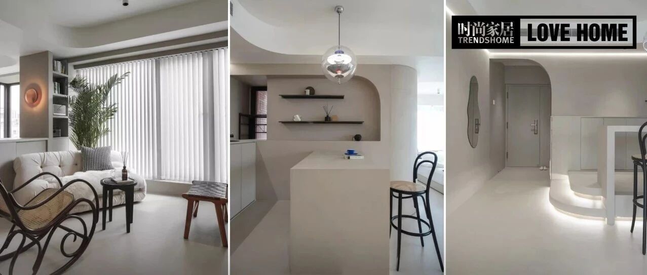 50㎡治愈系小家，全屋微水泥如何不落俗套？