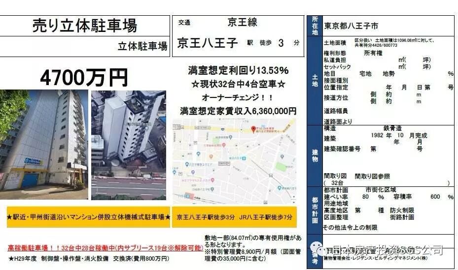 东京都京王线上八王子站立体机械式停车场转让 日本房产投资sgs公司 微信公众号文章阅读 Wemp