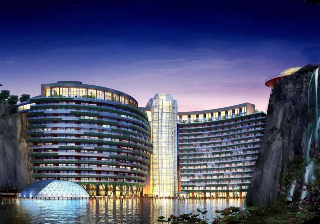 Уникальная 2. Отель Songjiang Shimao. Подземный отель Шимао в Сунцзяне, Китай. Shimao Wonderland INTERCONTINENTAL (Сунцзян, Китай). Waterworld Hotel (Китай).