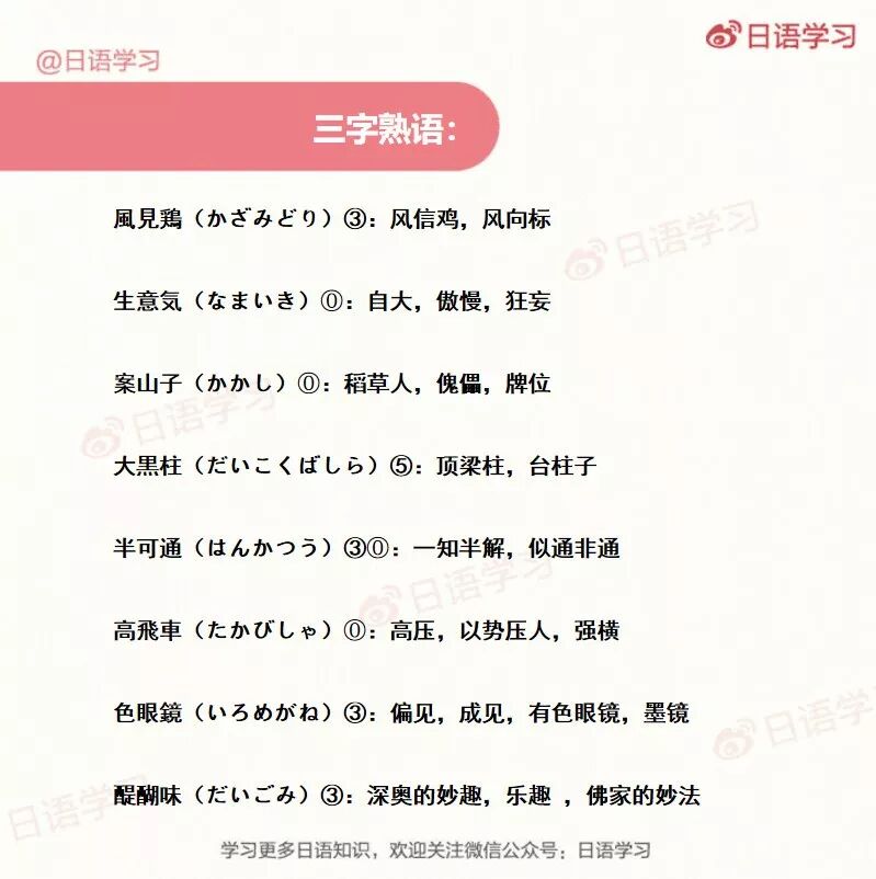 单词打卡 这些三字熟语 用起来也太方便了吧 日语学习微信公众号文章