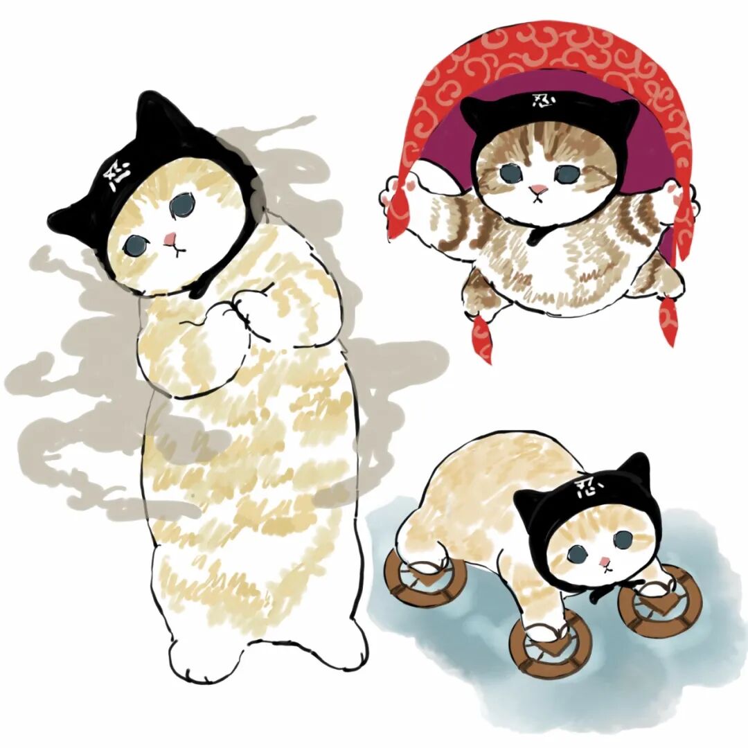 日本推主笔下的可爱猫猫 当忍者又做社畜 太可爱了吧 日语学习 微信公众号文章
