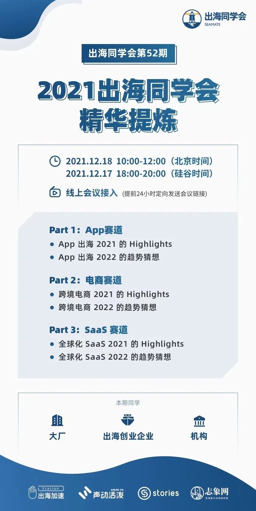 【出海同学会预告】第52期-2021出海同学会精华提炼-出海年终总结