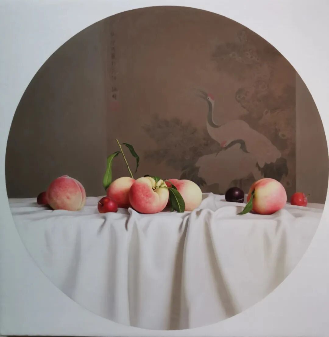 《山居—桃李》 布面油画70×70cm2021年《山居—暗香》 布面油画 70