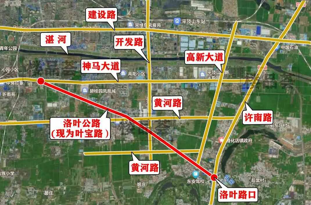 神马大道向西穿过开源路后,由于当时还没有平顶山火车站及南边的货场