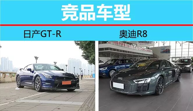 竞品车型:日产gt-r,奥迪r8 v10