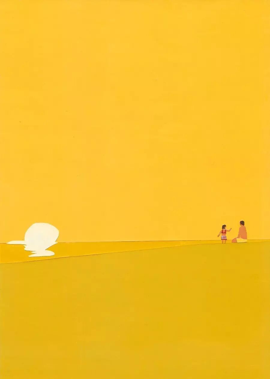 今天带来几组极简主义插画作品 画面中的色块布局巧妙 图片来源于网络