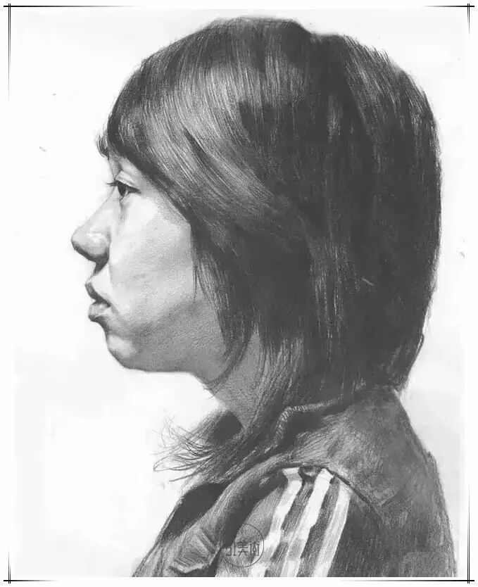 素描头像四分之三侧面正面年龄特征