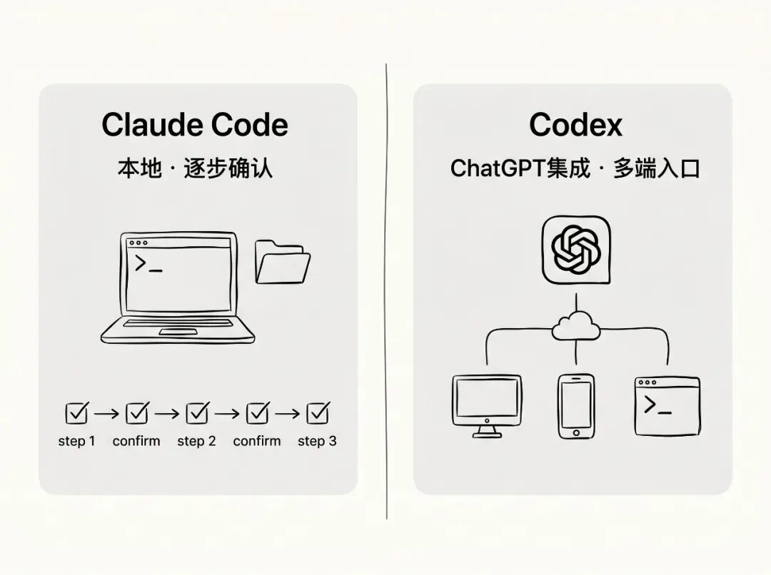 Claude Code vs Codex 入口对比