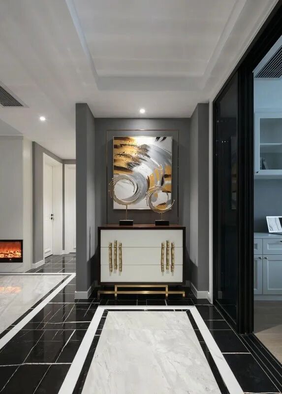 143㎡轻奢美式风格装修，高级灰+金色点缀，满满的高级感！