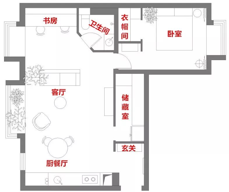 狂砸4面牆！22歲北漂男青年，爆改63m²一室戶變「植物園」！ 家居 第8張