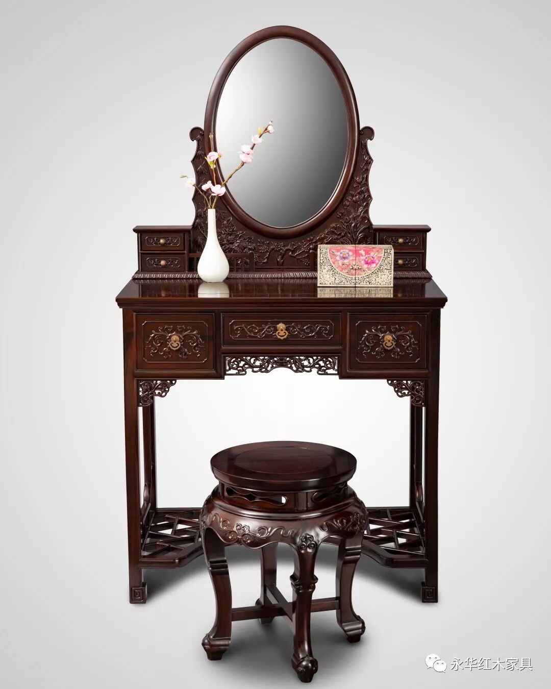 红木梳妆台，记录年华时光