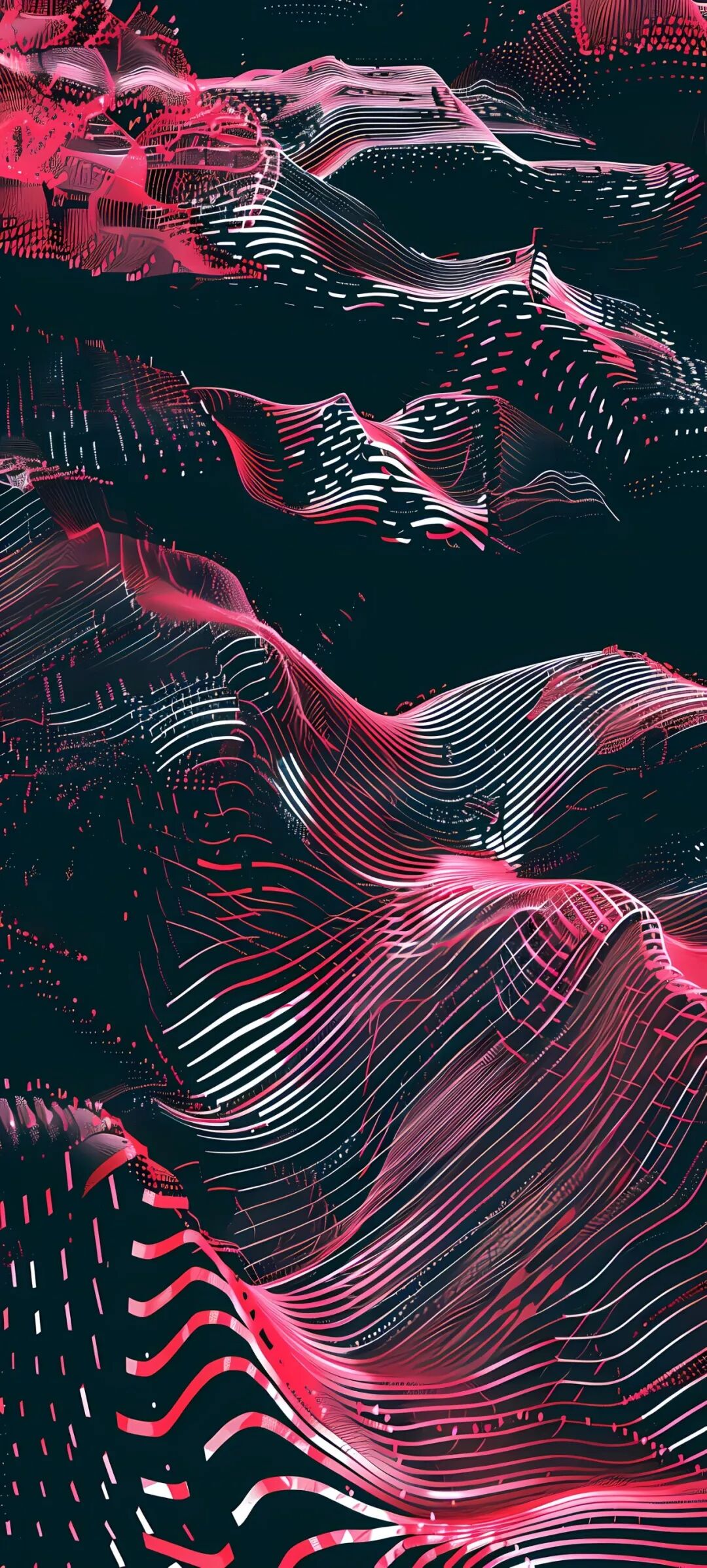 设计师在创作抽象手机壁纸过程中,常常将创意和技术融为一体,通过对