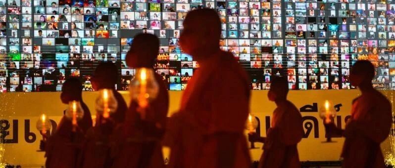 场面壮观、前所未有！20万信众通过视频参与泰国最大法会