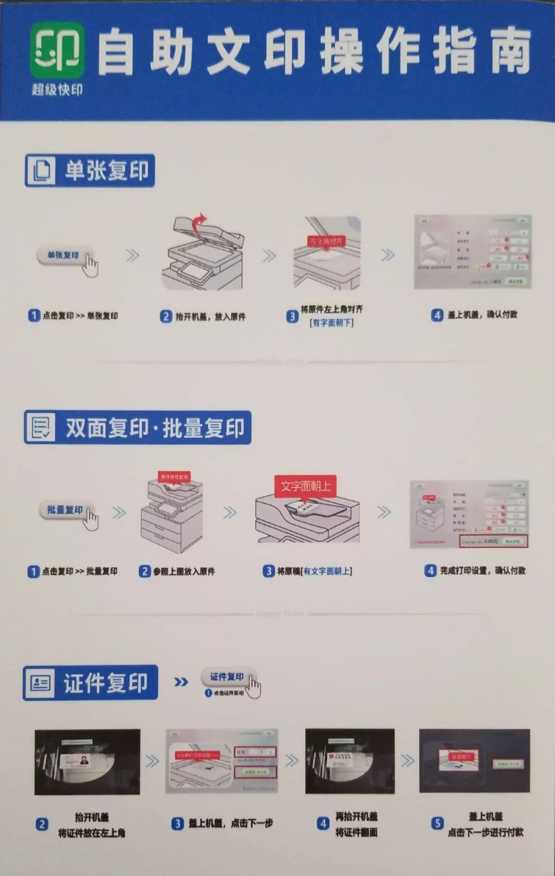 福音！自助打印(复印扫描)指南