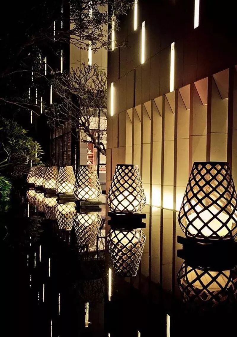 夜幕下的庭院，美到让人沉醉