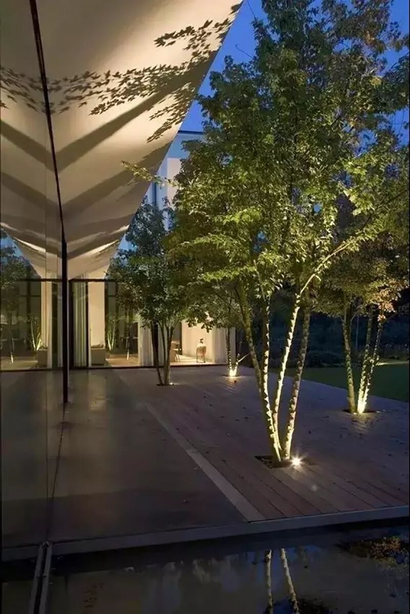 夜幕下的庭院，美到让人沉醉