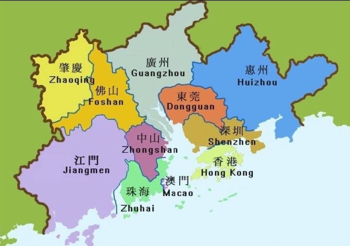 惠州,中山,佛山,肇庆和江门等九个内地城市,以及港,澳两个特别行政区