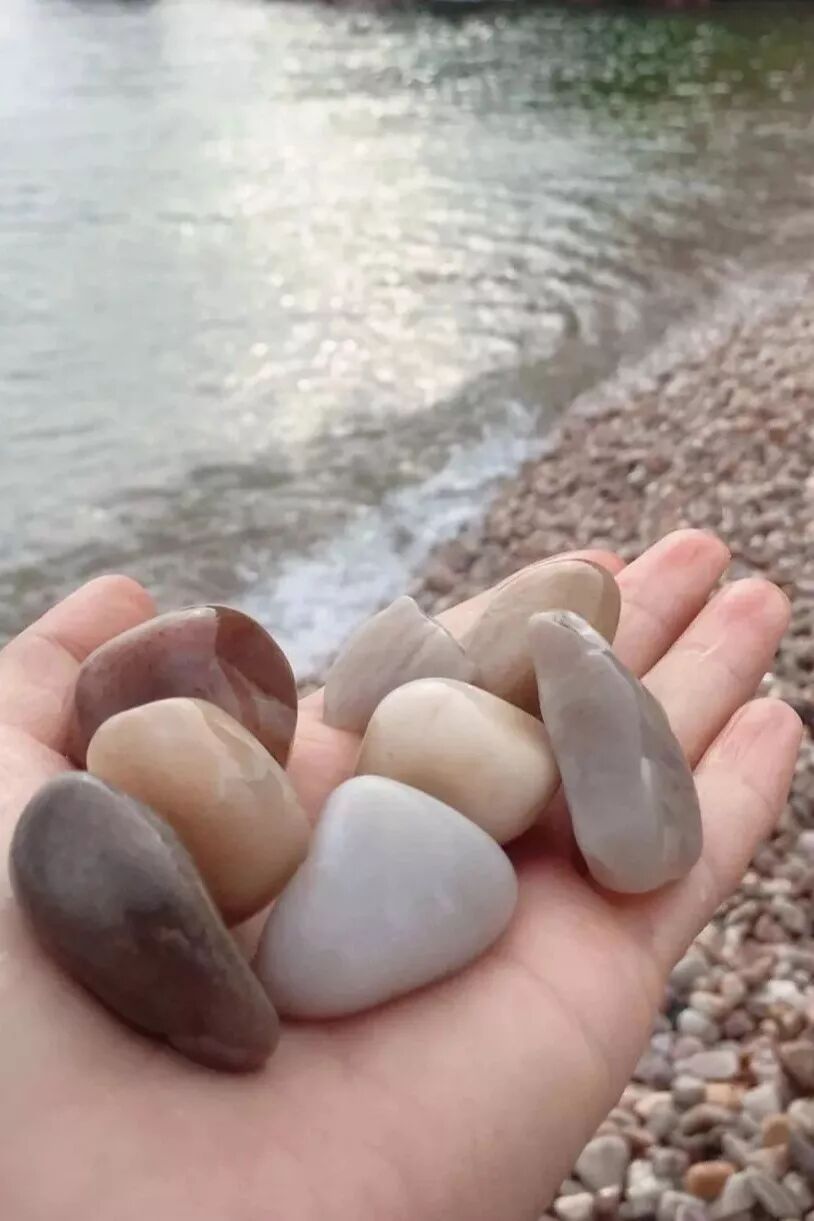 一颗颗圆润晶莹的鹅卵石是这片海滩上最为抢镜的元素.