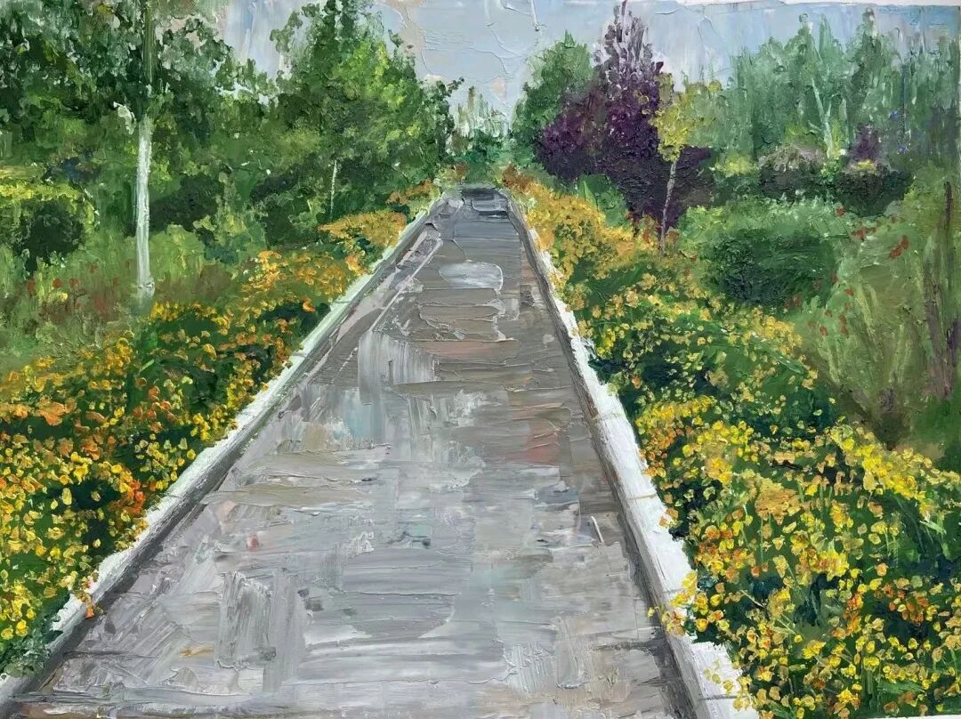 21级美术学2班 徐俊琳 综合楼门前小道  指导教师：牛再霞.jpg