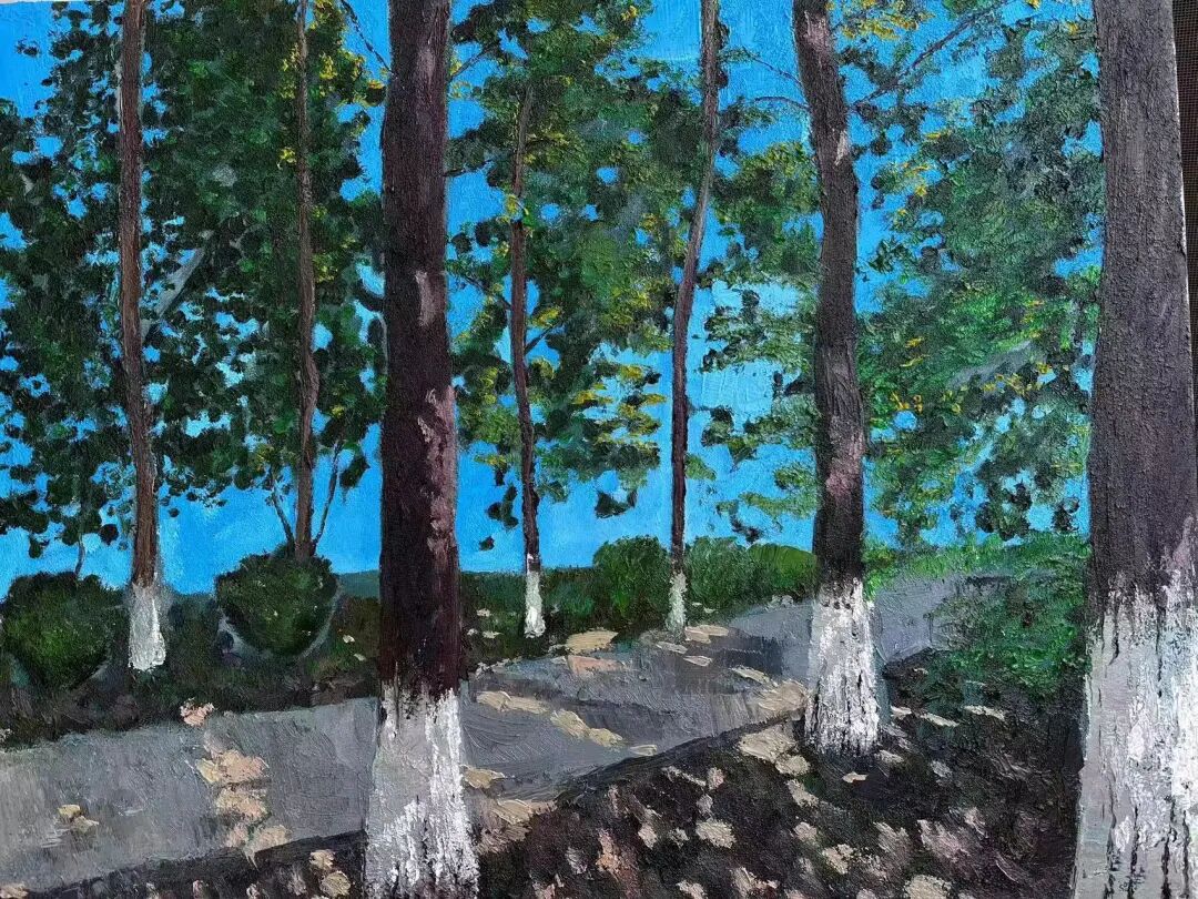 20级美术学2班 韩艺 崇德楼前树林 指导教师：王中林.jpg