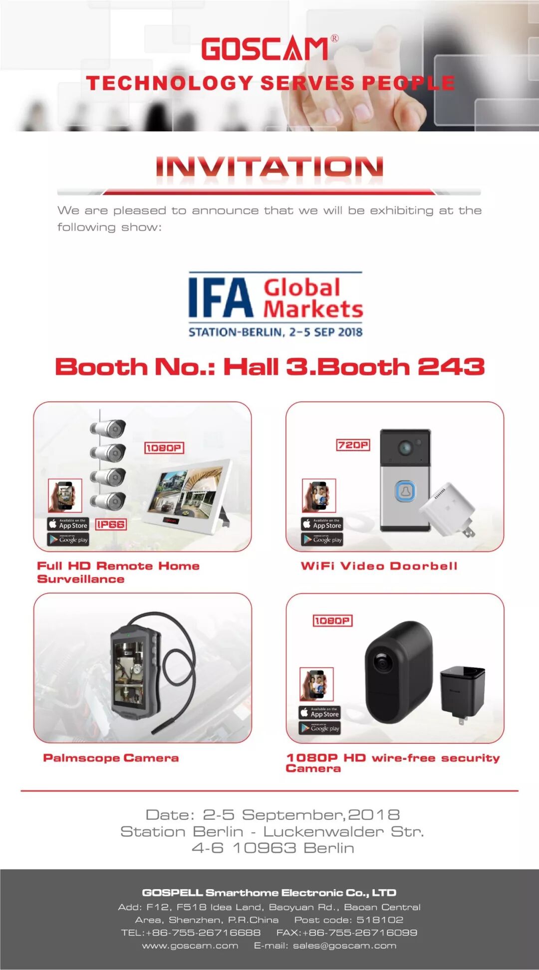Hello Germany!欢迎莅临2018德国IFA展高斯贝尔S3-243展位！