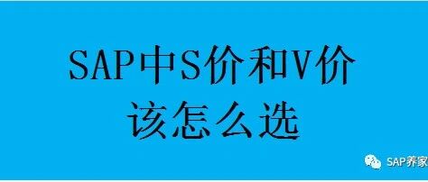 SAP 中 S 价和 V 价该怎么选 - 封面图