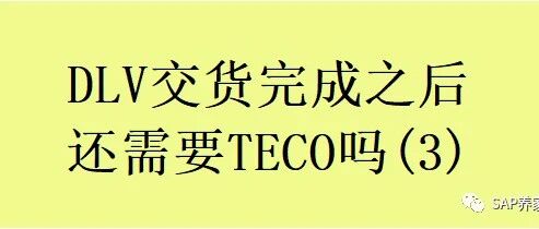 DLV 交货完成之后还需要 TECO 吗3 - 封面图