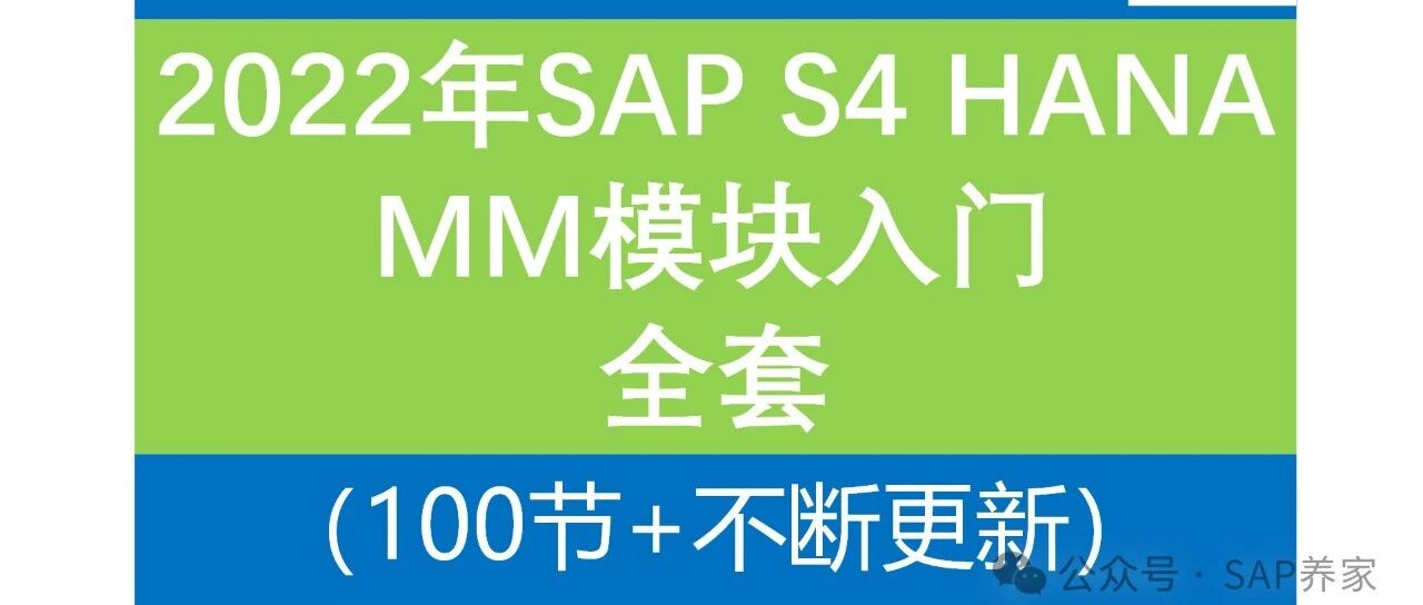 2022年 SAPS4HANAMM 全套不断更新 - 封面图