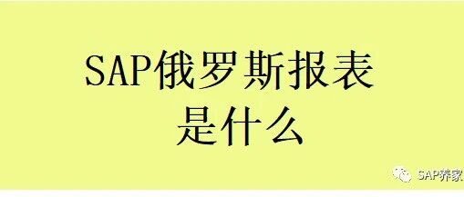 SAP 俄罗斯报表是什么 - 封面图