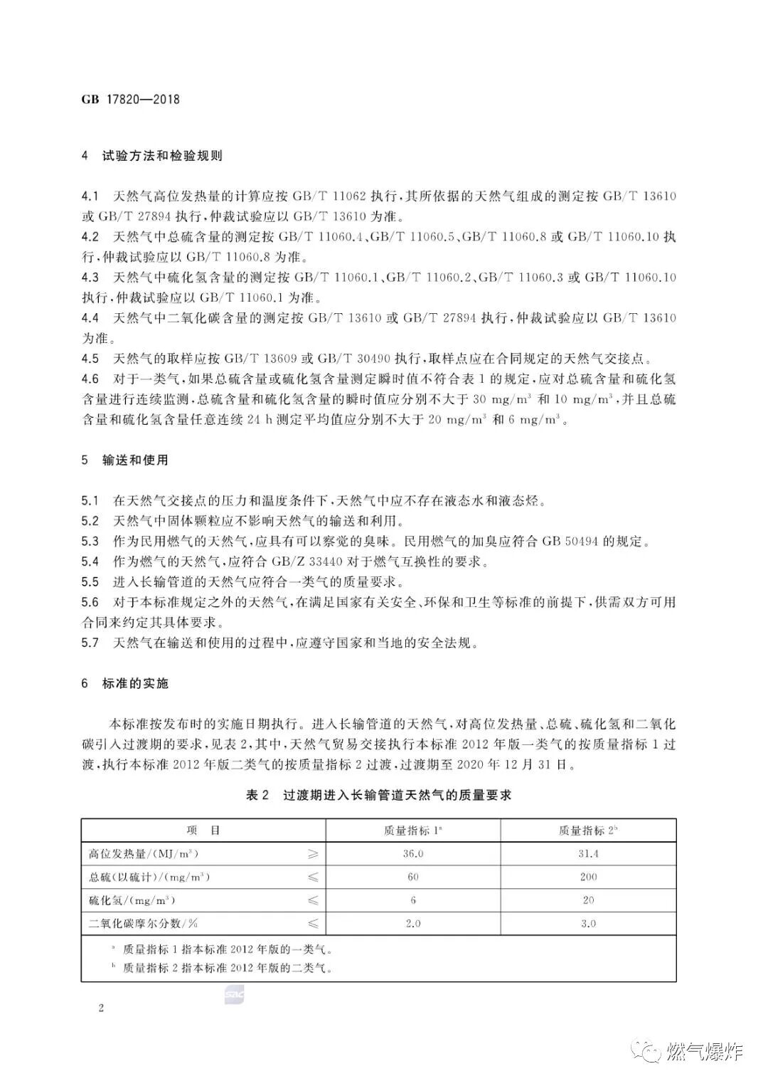 【法律法规】GB 17820-2018《天然气》，6月1日开始实施