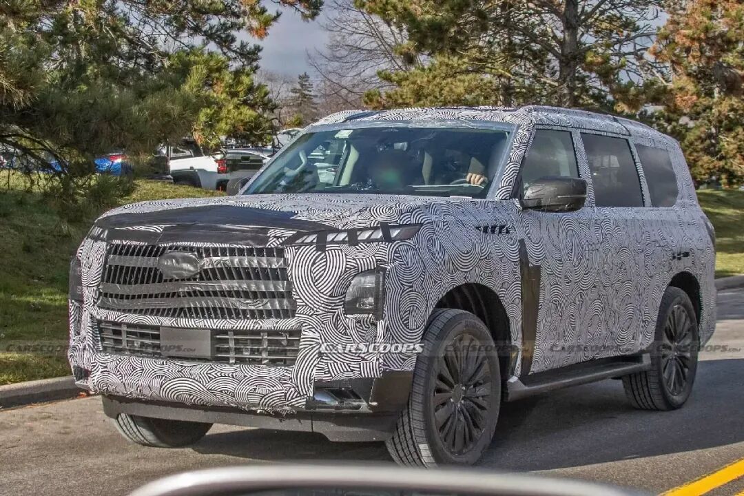 全新英菲尼迪qx80最新预告图曝光,配流水转向灯,造型像路虎揽胜-爱卡