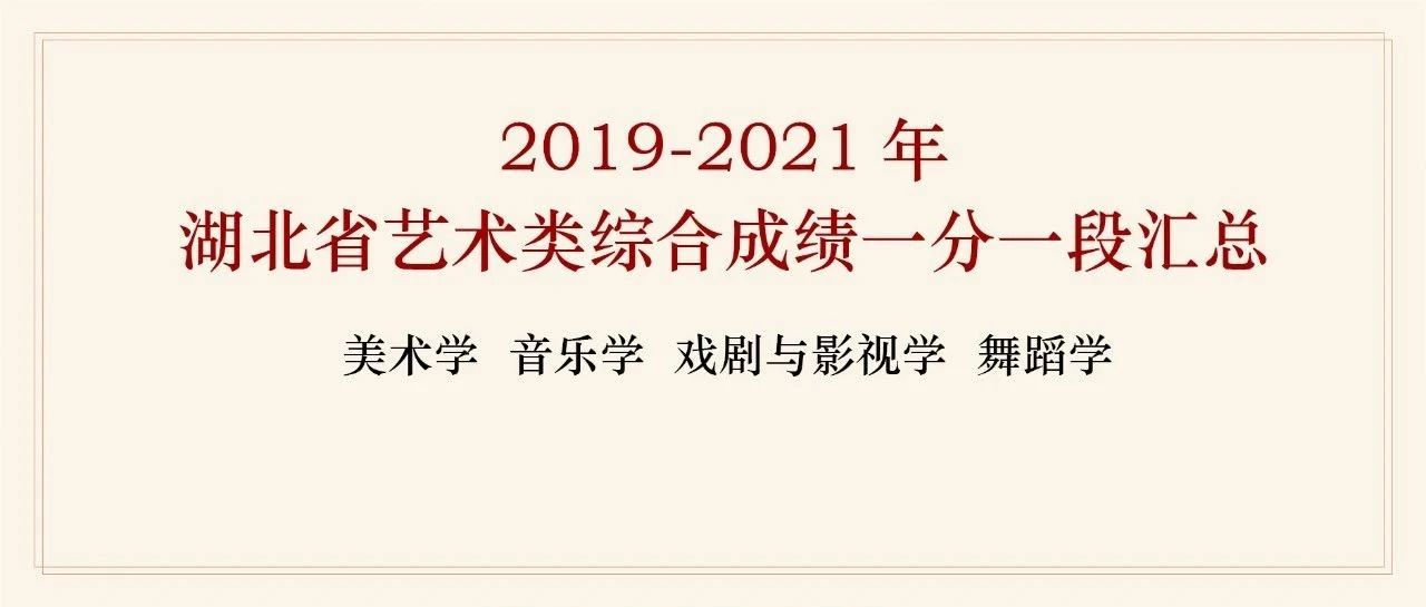 湖北省2019-2021年艺术类综合成绩一分一段汇总