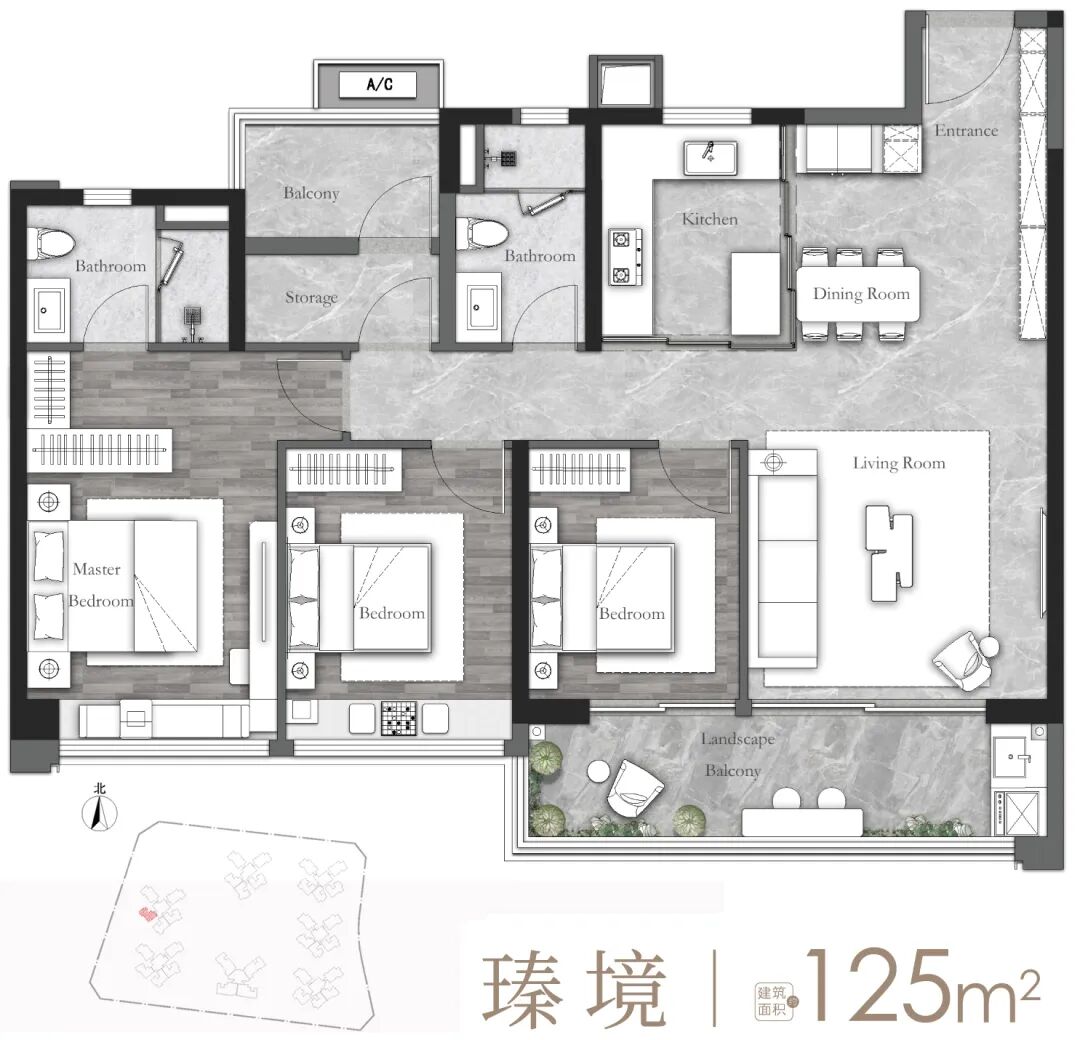 110平起步！万科花地湾二期，万汇天地瑧园共3个户型，内附图！