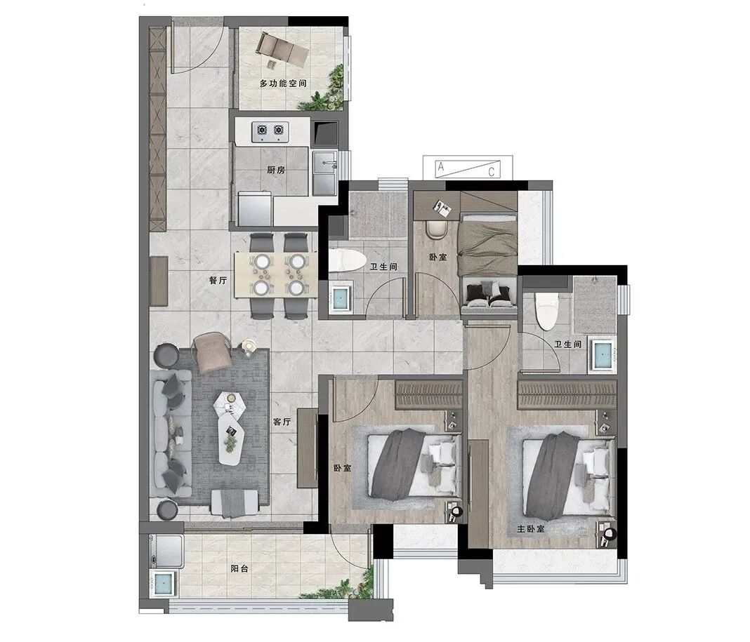 广州天河【金地天河峯睿】天河芯·清华附中旁·三地铁·97-130㎡南向精奢三四房