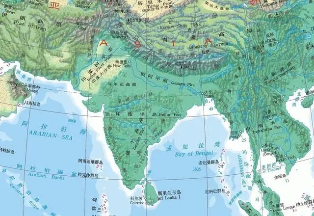 將其與亞洲的其他地區隔離開來,形成一塊獨立地理單元——南亞次大陸