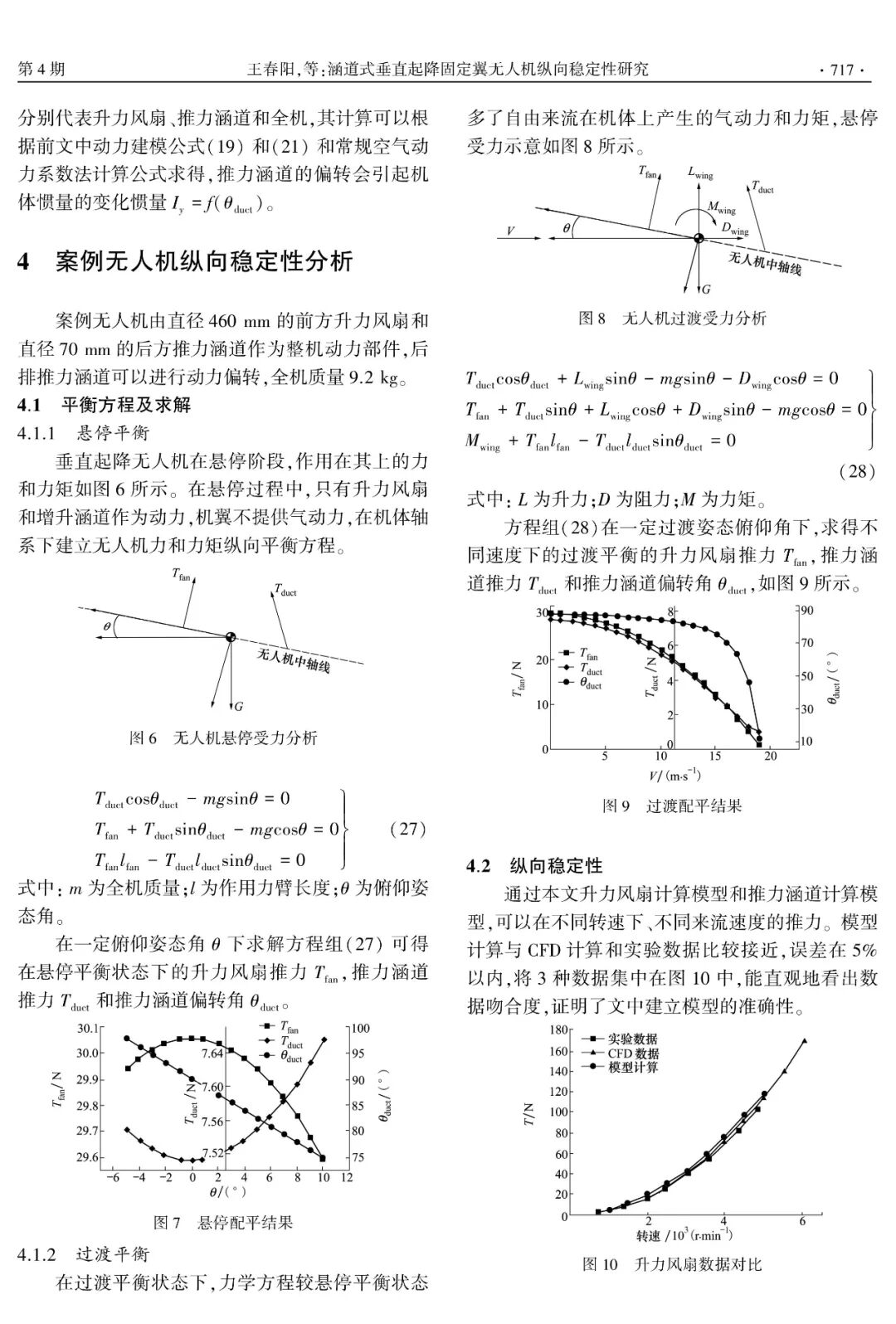涵道式垂直起降固定翼無人機縱向穩定性研究的圖6