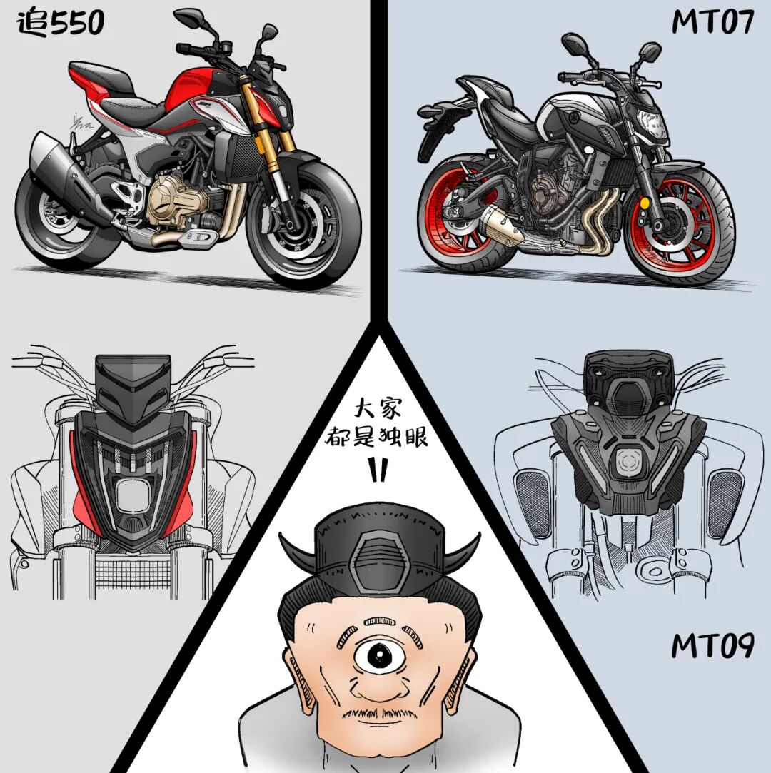 街车和仿赛的设计定位不同,仿赛就好比跑场地的运动员,而街车更像街健