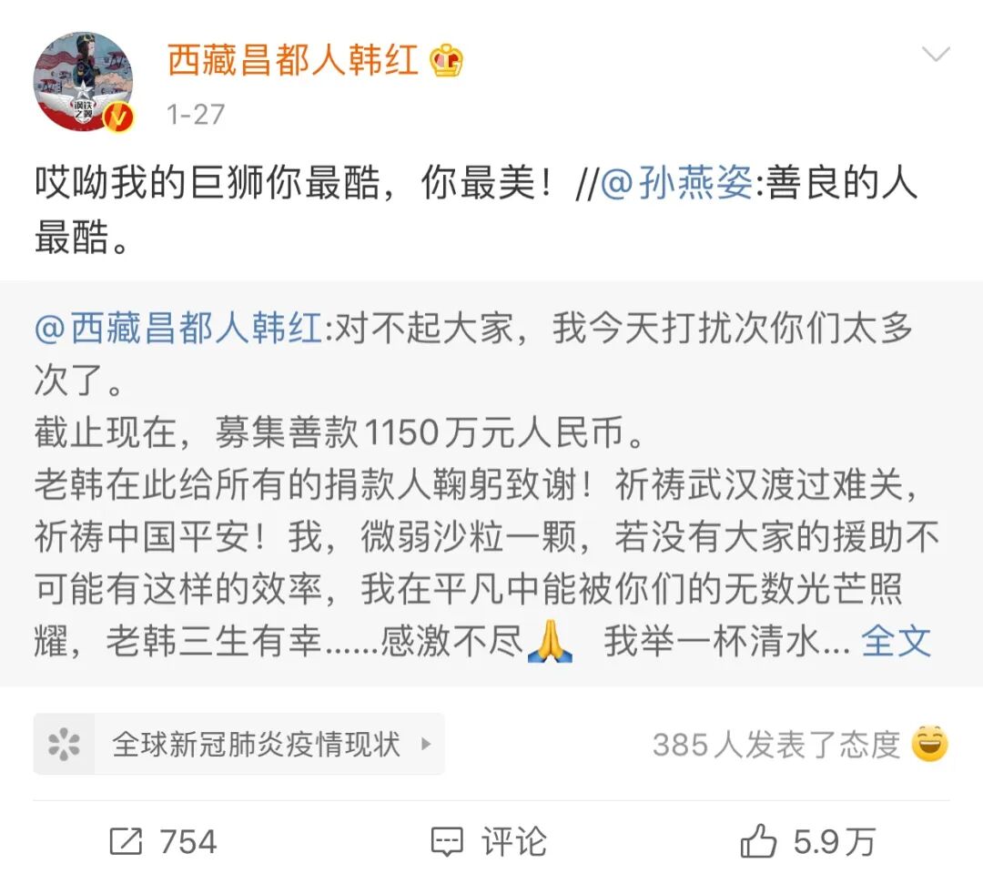 韩红曝光捐赠武汉明星名单：有些人，怕是再也不敢公开做好事了...（组图） - 49