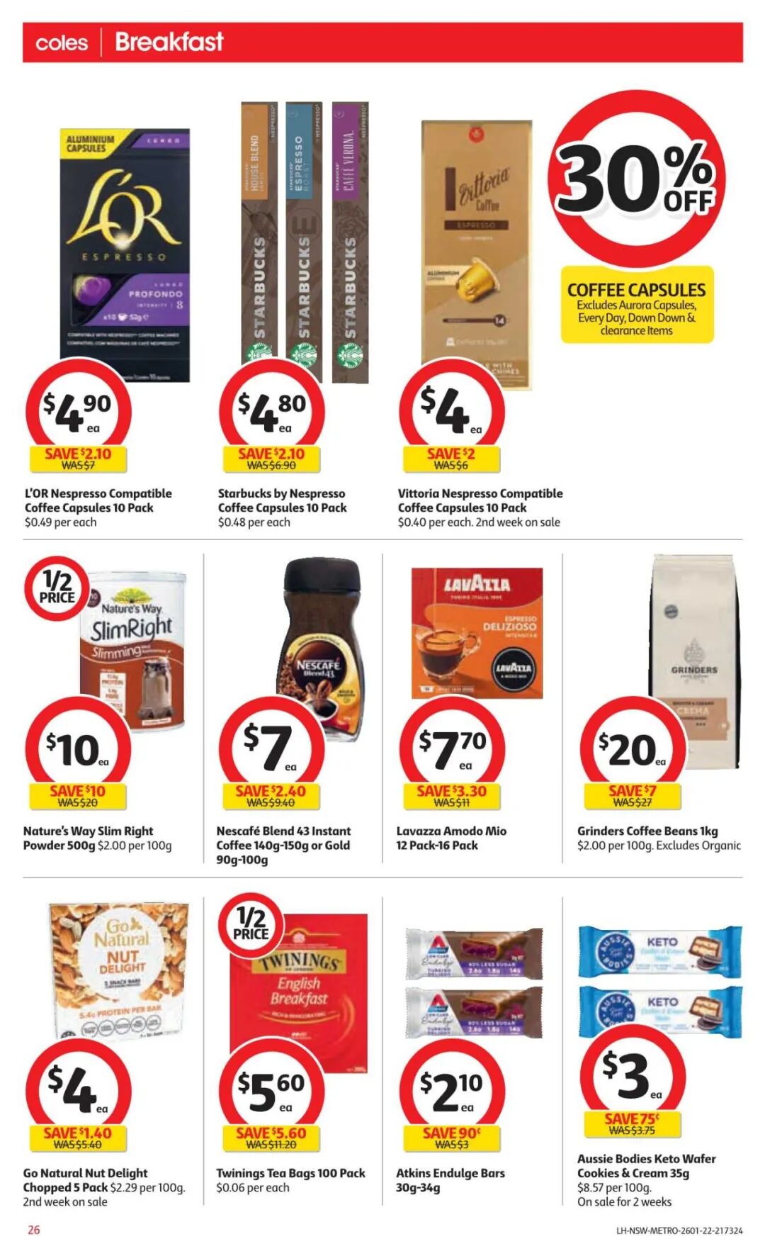 1月26日-2月1日！Coles最新半价商品目录出炉，花生酱、橄榄油等在列（组图） - 34
