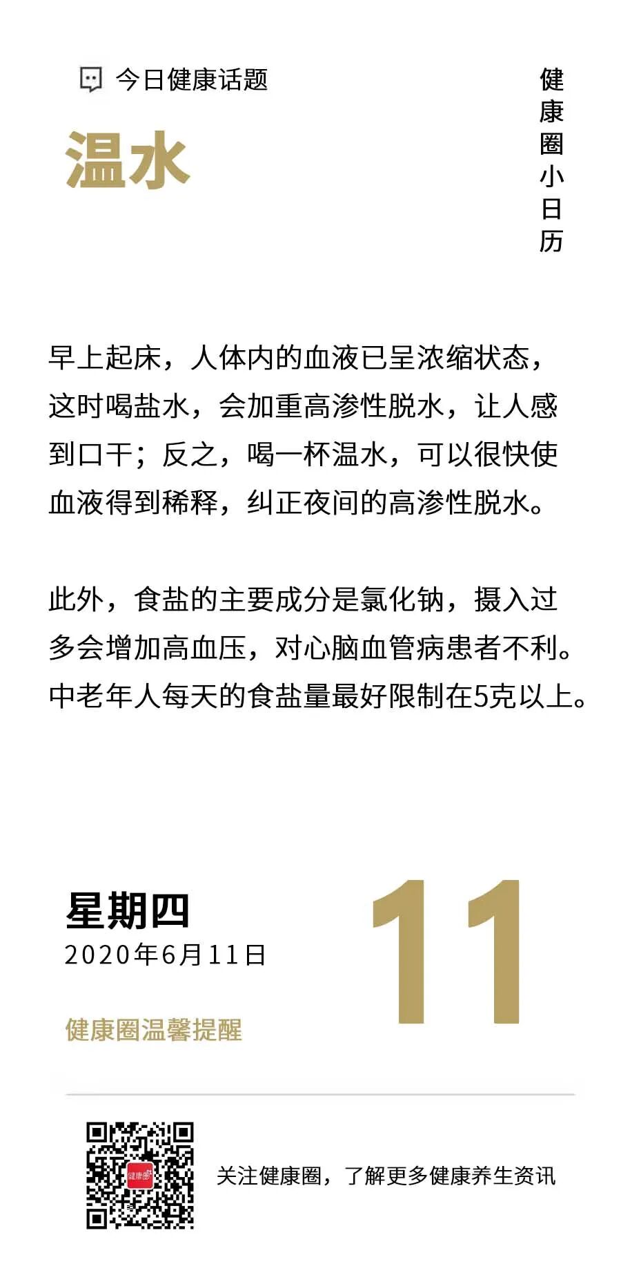 早起喝温水好 还是淡盐水好 健康圈微信公众号文章