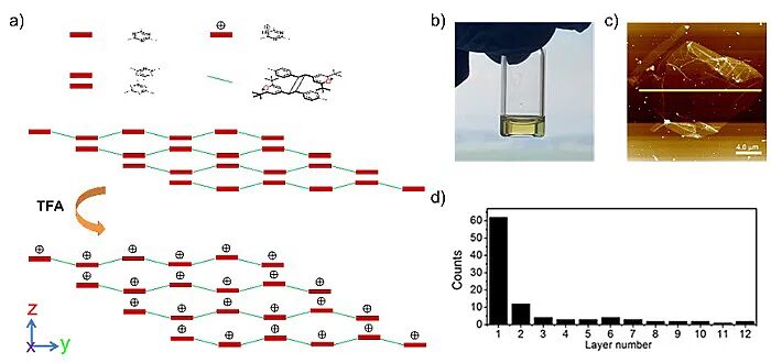 青科大李志波教授、赵英杰教授等JACS：大尺寸二维聚合物单晶的制备及高效剥离的图3