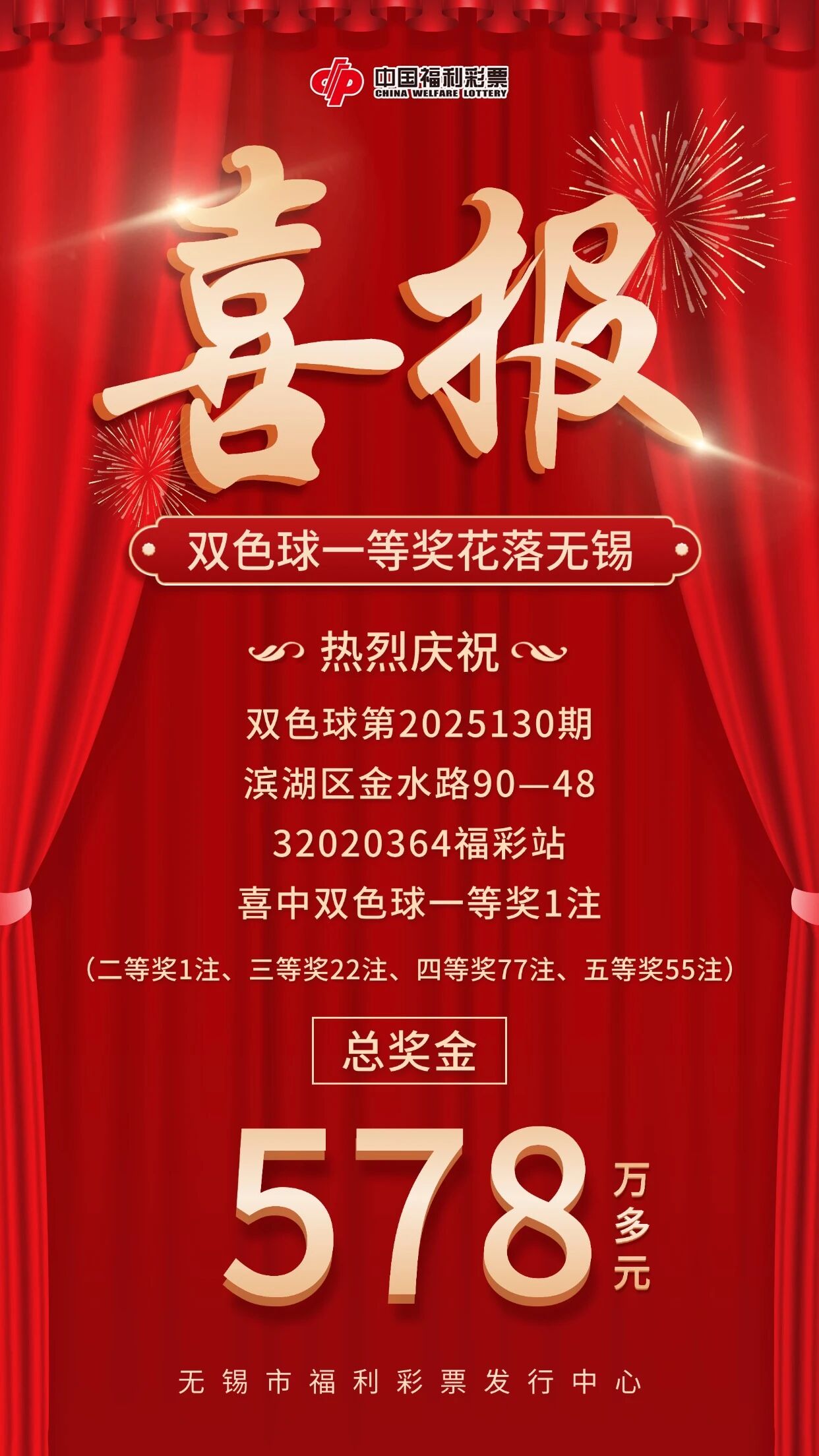 2元买...中1000万,惊喜！无锡新增一位大富翁！