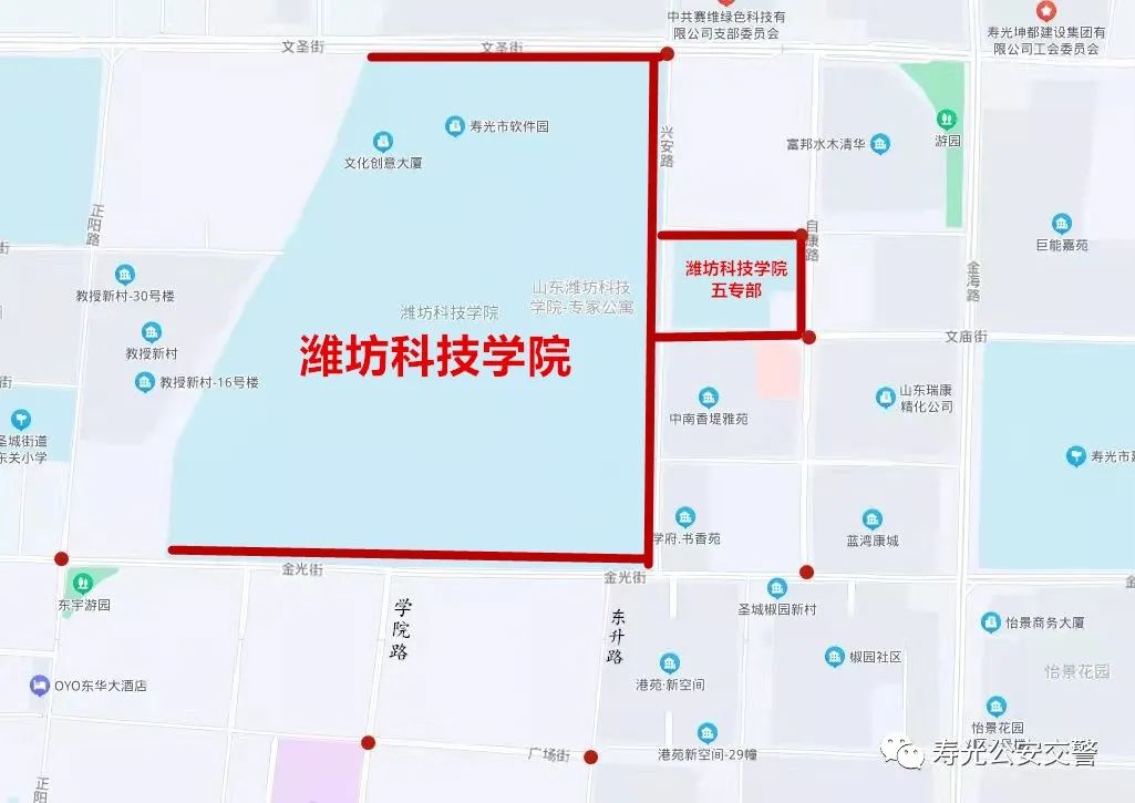 潍坊学院地图平面图图片