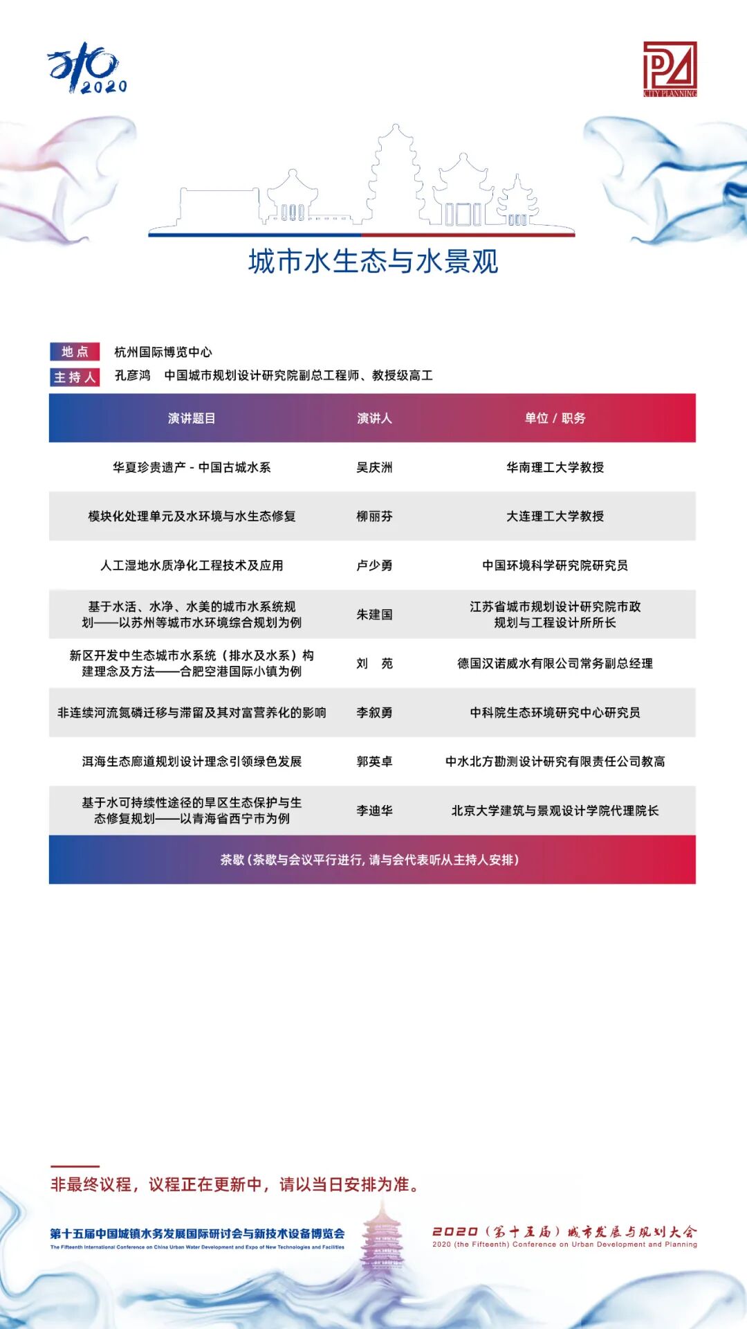 【議程2.0】10多位院士、35+專題論壇，400+演講專家，水務(wù)與規(guī)劃大會專家陣容繼續(xù)揭曉！(圖20)
