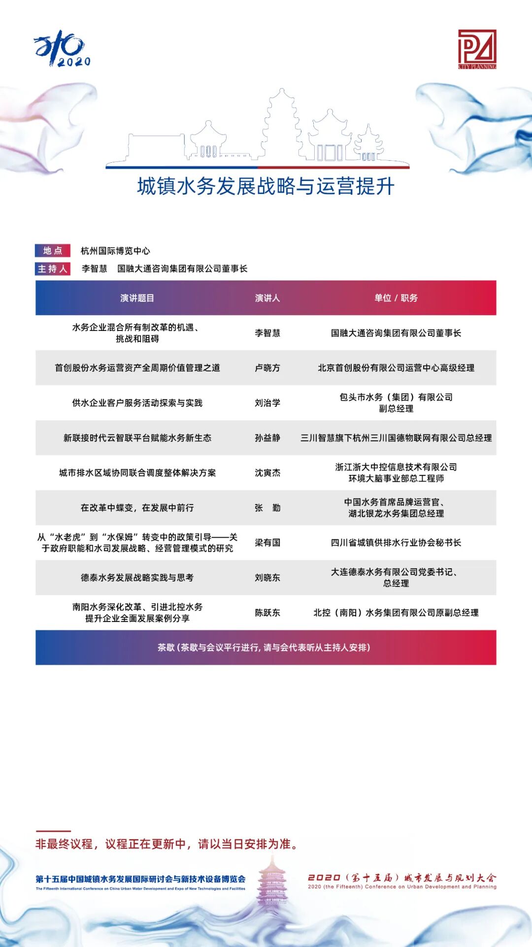 【議程2.0】10多位院士、35+專題論壇，400+演講專家，水務(wù)與規(guī)劃大會專家陣容繼續(xù)揭曉！(圖8)