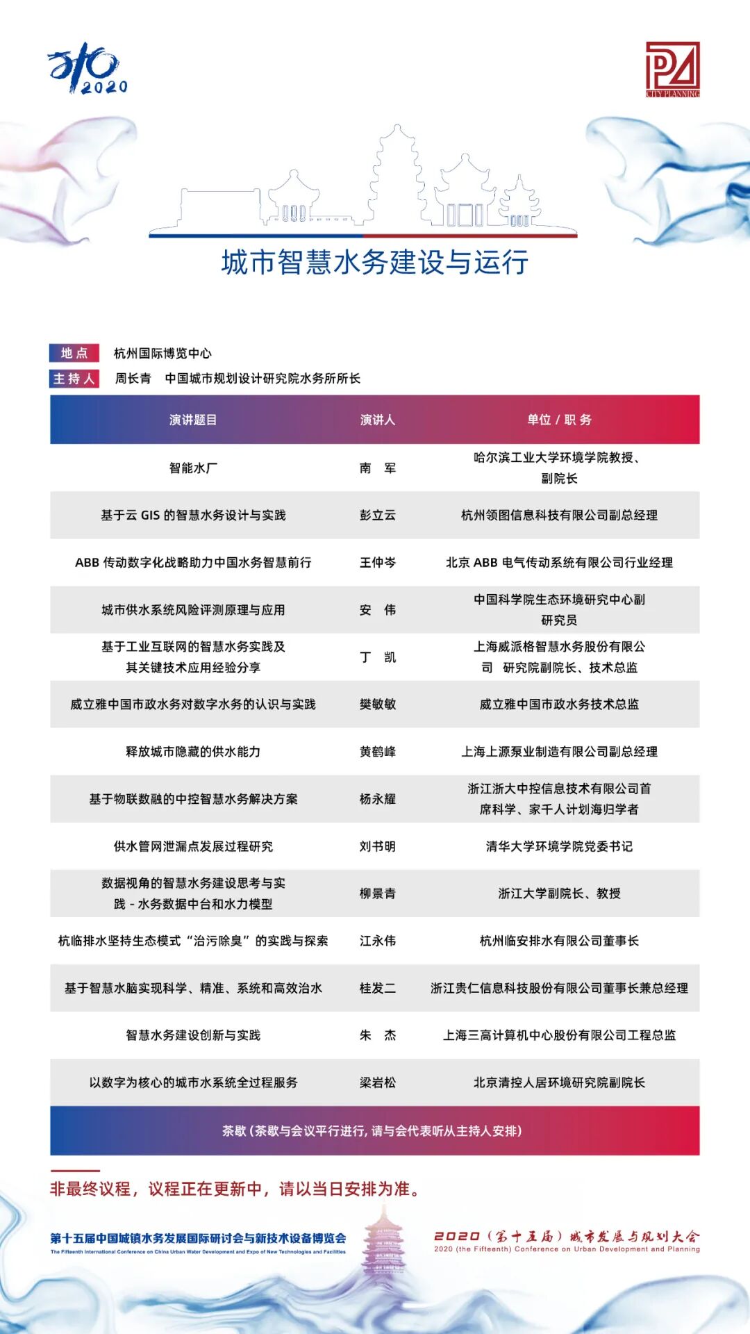 【議程2.0】10多位院士、35+專題論壇，400+演講專家，水務(wù)與規(guī)劃大會專家陣容繼續(xù)揭曉！(圖6)