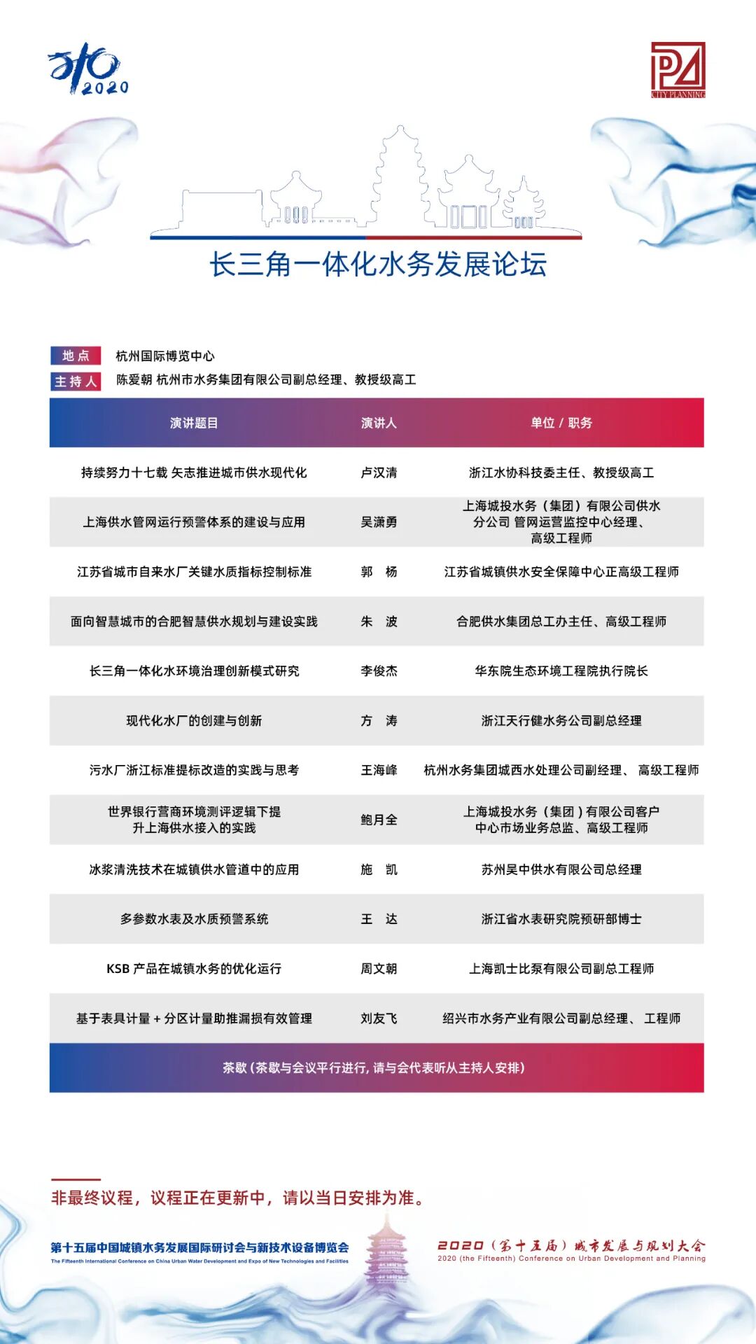 【議程2.0】10多位院士、35+專題論壇，400+演講專家，水務(wù)與規(guī)劃大會專家陣容繼續(xù)揭曉！(圖22)