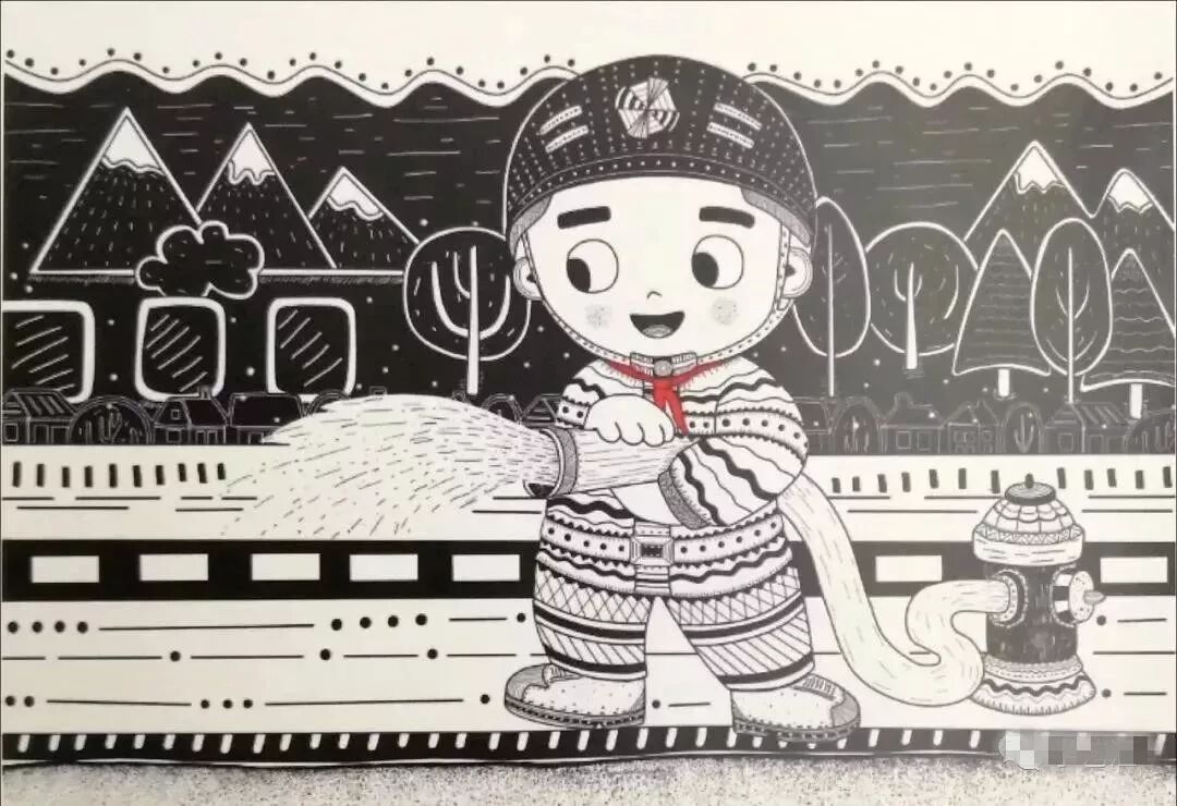 收藏:儿童线描画绘画技巧! - 艺术考级网